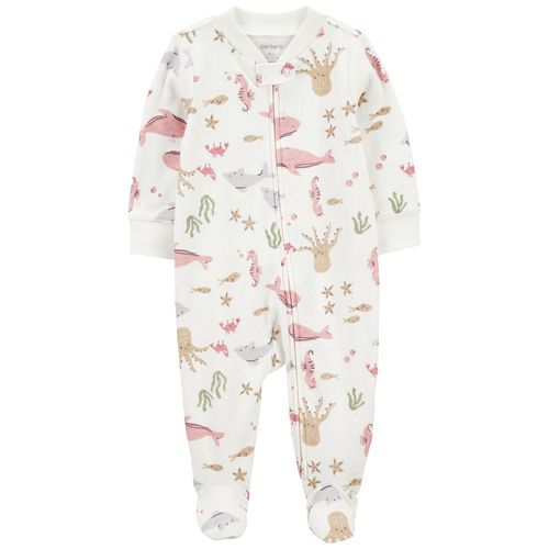 Pijama blanca con estampado para bebé niña