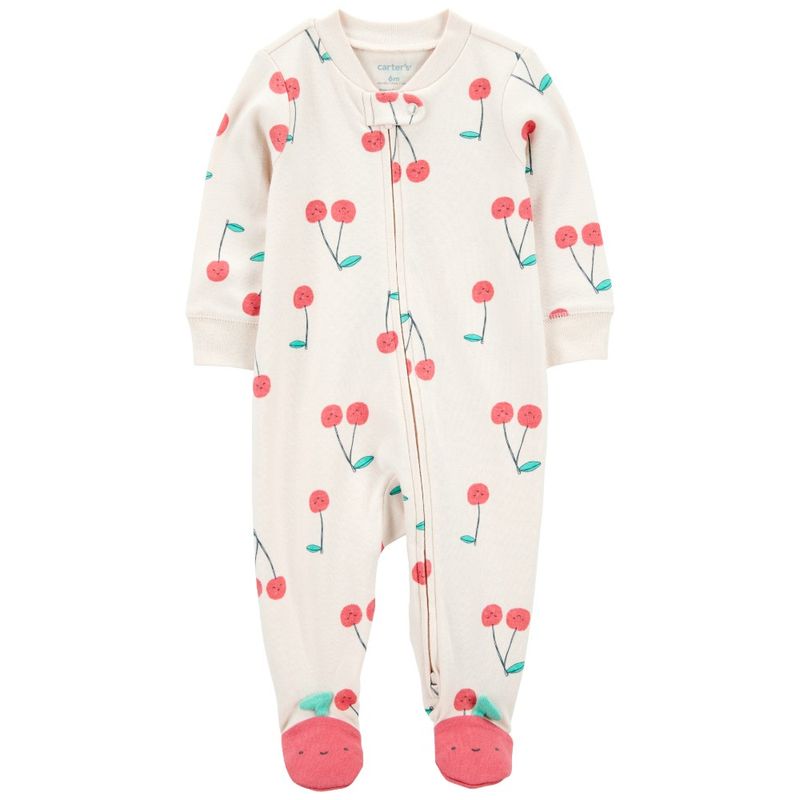 Pijama-bicolor-con-estampado-de-cerezas-para-bebe-niña-104846152
