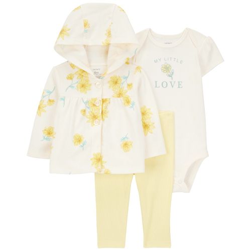 Conjunto de 3 piezas bicolor con estampado para bebé niña