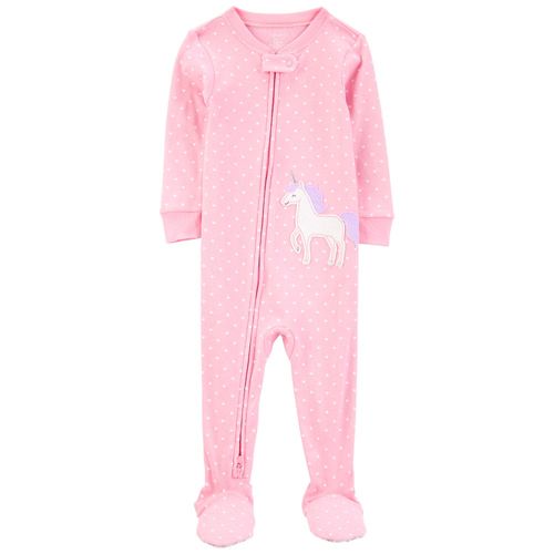 Pijama rosada con estampado de corazones para bebé niña