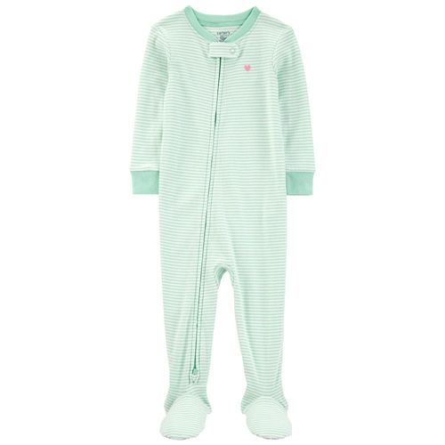 Pijama bicolor a rayas para bebé niña