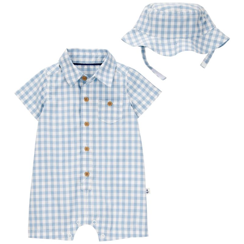 Romper-bicolor-con-cuadros-para-bebe-niño-104846305