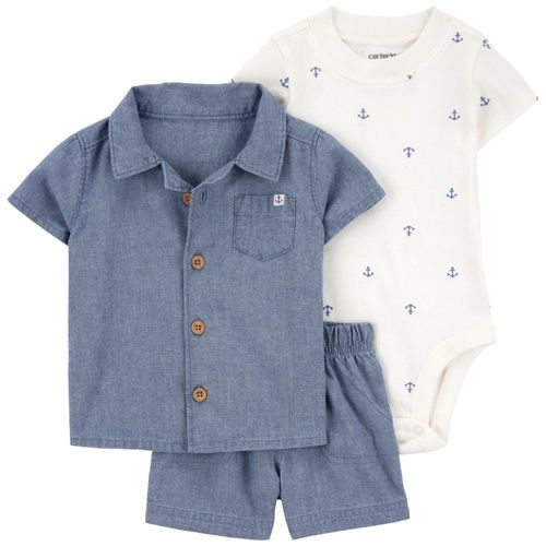Conjunto de 3 piezas multicolor mini print para bebé niño