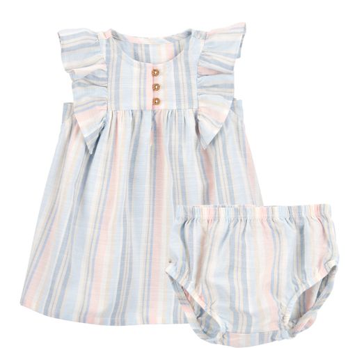 Vestido multicolor a rayas para bebé niña
