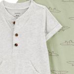 Set-de-2-rompers-bicolor-con-estampado-para-bebe-niño-104846423