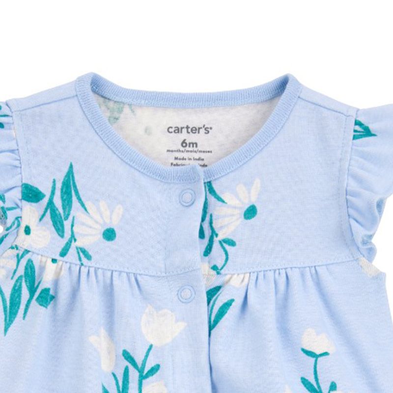 Romper-celeste-con-estampado-de-flores-para-bebe-niña-104846476