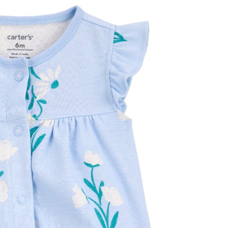 Romper-celeste-con-estampado-de-flores-para-bebe-niña-104846476