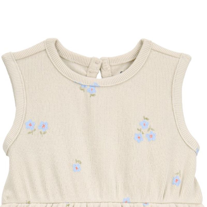 Vestido-beige-con-estampado-de-flores-para-bebe-niña-104846583