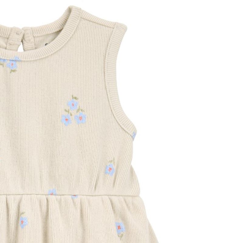 Vestido-beige-con-estampado-de-flores-para-bebe-niña-104846583