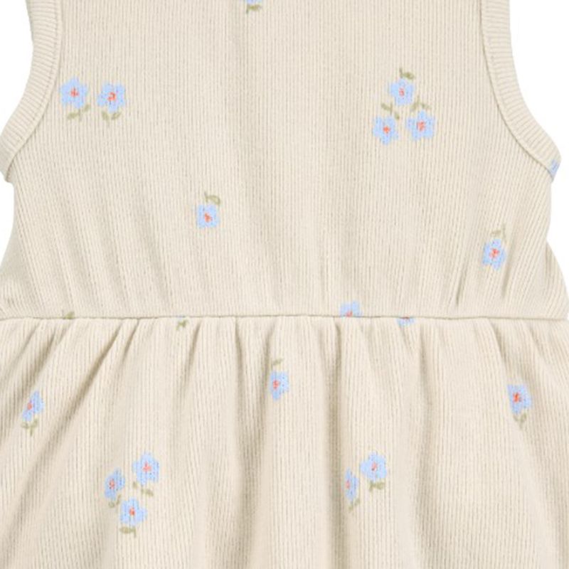 Vestido-beige-con-estampado-de-flores-para-bebe-niña-104846583
