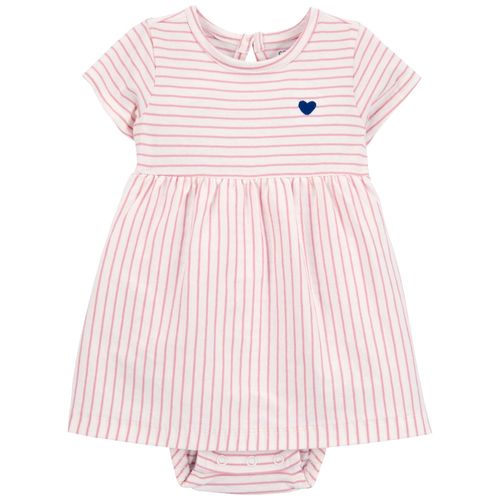 Vestido bicolor a rayas para bebé niña