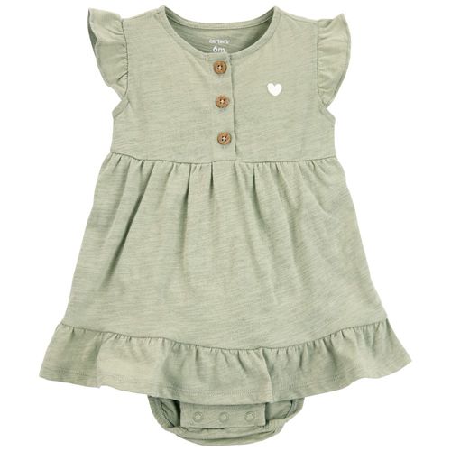 Vestido verde sólido para bebé niña