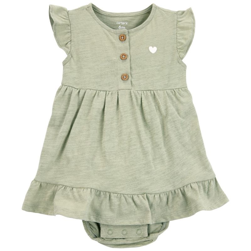 Vestido-verde-solido-para-bebe-niña-104846600
