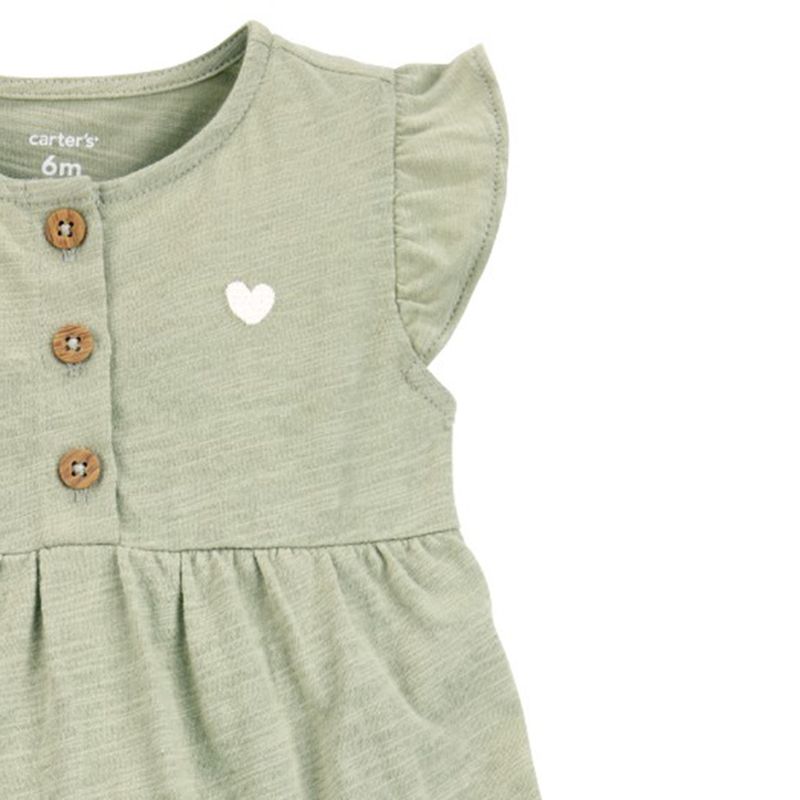 Vestido-verde-solido-para-bebe-niña-104846600
