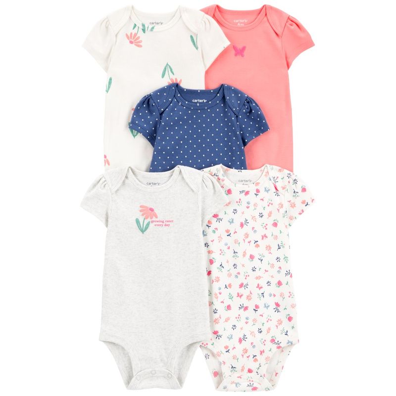 Set-de-5-mamelucos-multicolor-con-estampado-de-flores-para-bebe-niña-104846685