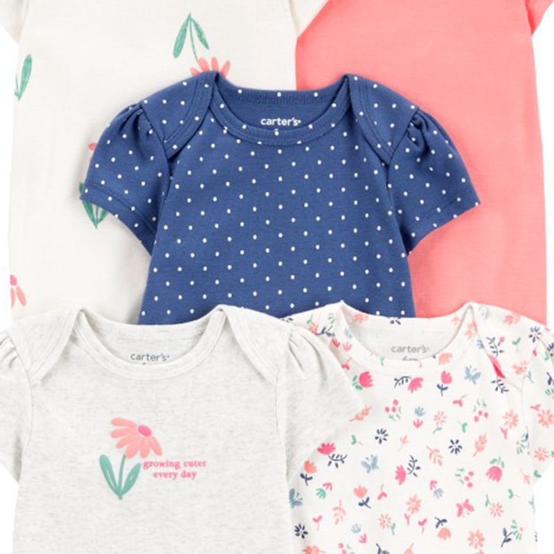 Set-de-5-mamelucos-multicolor-con-estampado-de-flores-para-bebe-niña-104846685