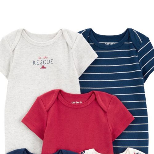 Set de 5 mamelucos multicolor con estampado para bebé niño