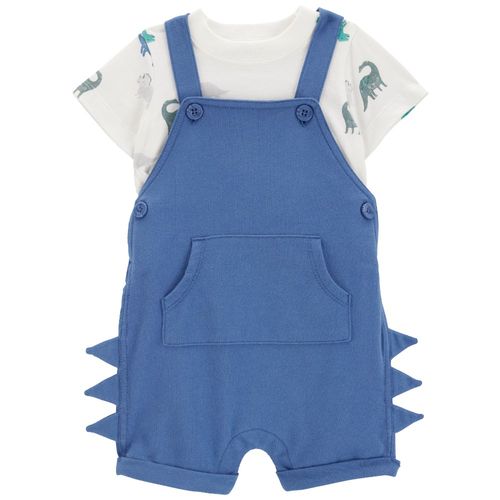 Conjunto de 2 piezas bicolor con estampado de dinosaurios para bebé niño