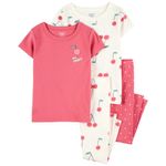 Set-de-pijama-4-piezas-bicolor-con-estampado-de-cerezas-para-niña-104846742