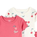 Set-de-pijama-4-piezas-bicolor-con-estampado-de-cerezas-para-niña-104846742