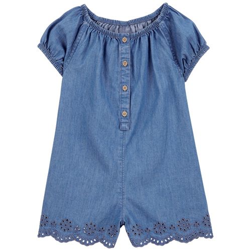 Romper azul calado para niña