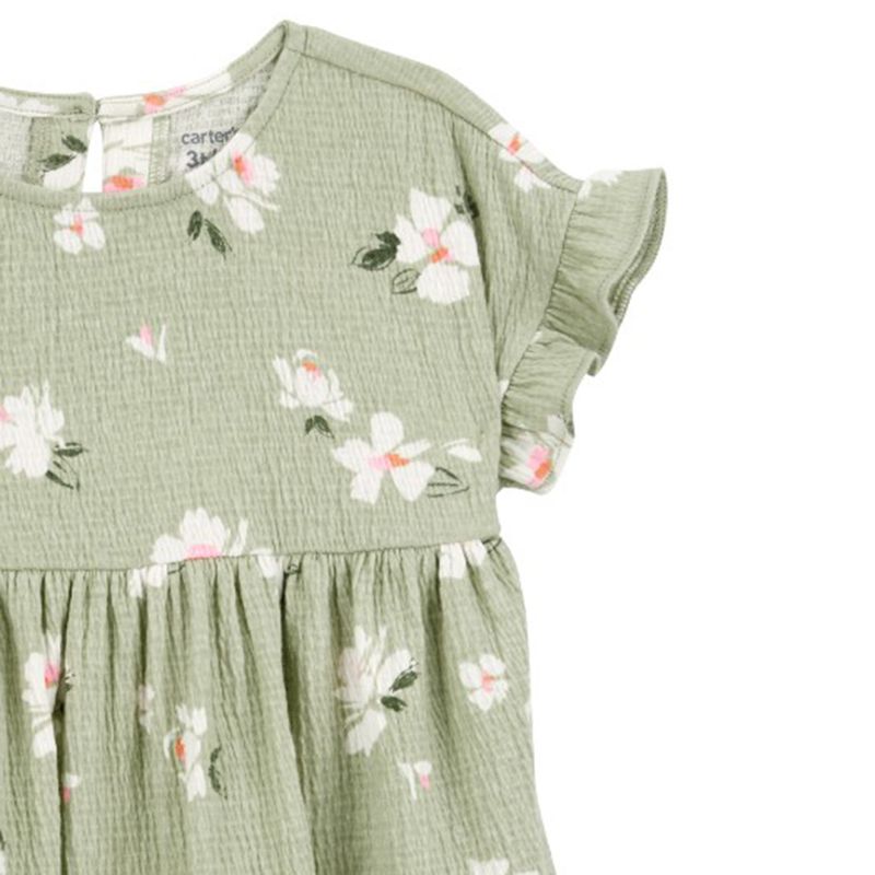 Vestido-verde-con-estampado-de-flores-para-niña-104846782