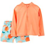 Traje-de-baño-2-piezas-bicolor-con-estampado-para-niño-104846853