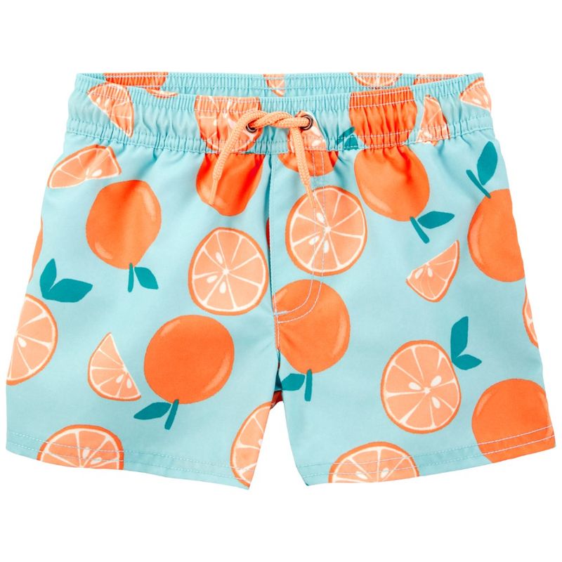Traje-de-baño-2-piezas-bicolor-con-estampado-para-niño-104846853
