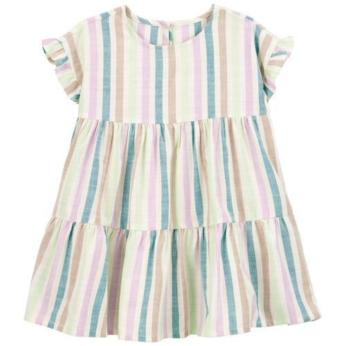 Vestido multicolor a rayas para niña
