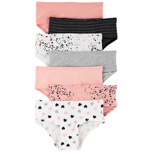 Set de 7 piezas ropa interior multicolor con estampado para niña