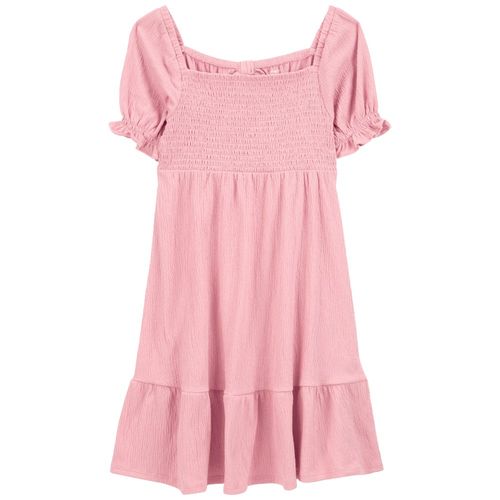 Vestido rosado sólido para niña