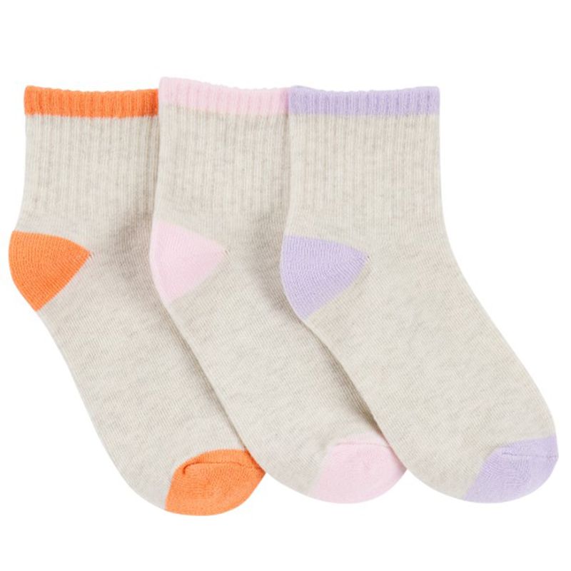 Set-de-6-pares-de-calcetines-multicolor-solido-para-niña-104846967