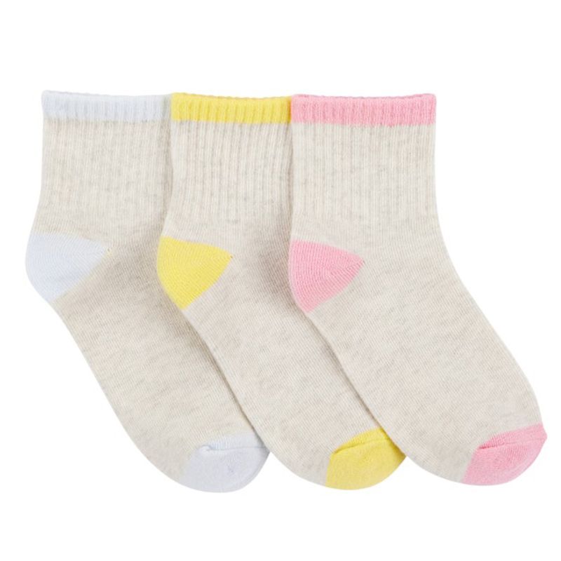 Set-de-6-pares-de-calcetines-multicolor-solido-para-niña-104846967
