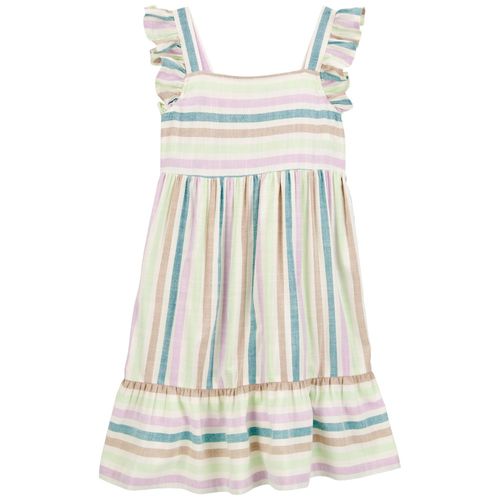 Vestido multicolor a rayas para niña