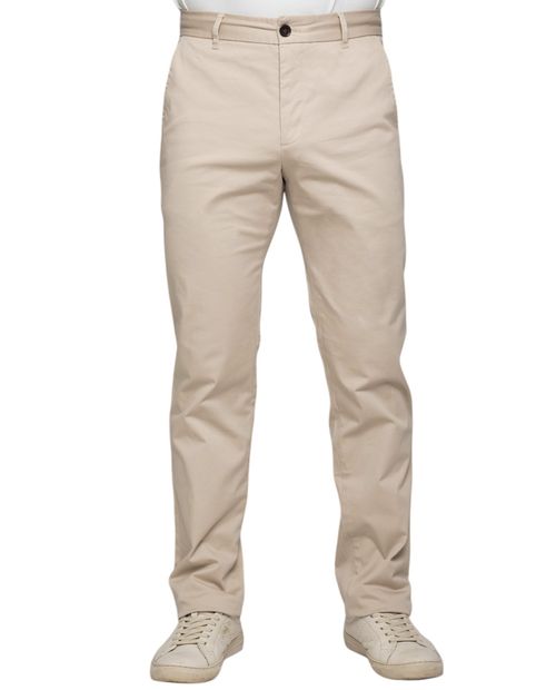Pantalón chino Oscar de la Renta beige sólido para hombre