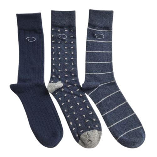 Pack de 3 pares de calcetines Oscar de la Renta azules para hombre