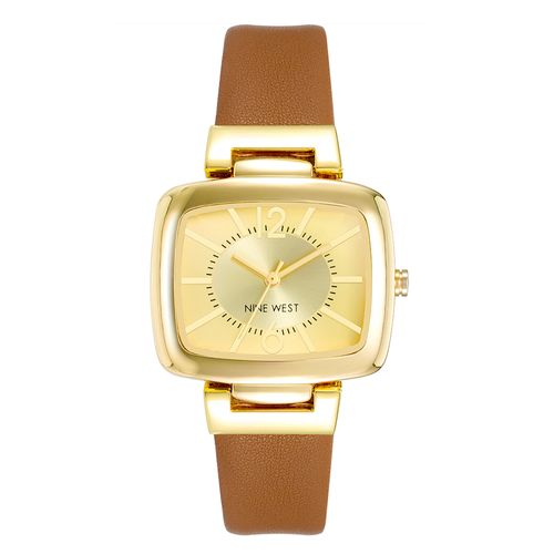 Reloj Nine West análogo cuero café para mujer