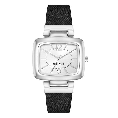 Reloj Nine West análogo de cuero negro para mujer