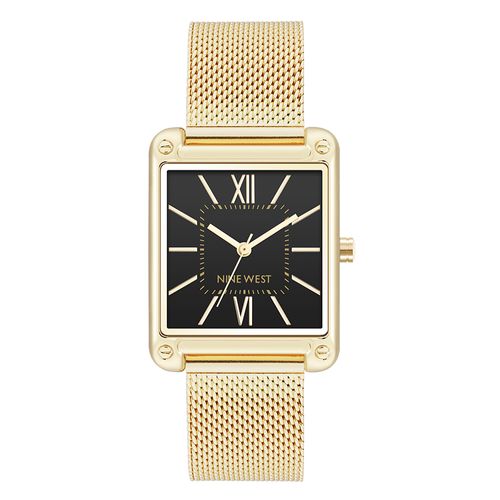 Reloj análogo metálico dorado para mujer