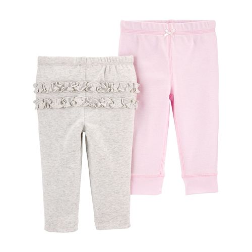 2 pack pantalón para niña gris y rosa