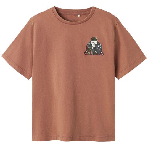 Camiseta anaranjada con estampado para niño