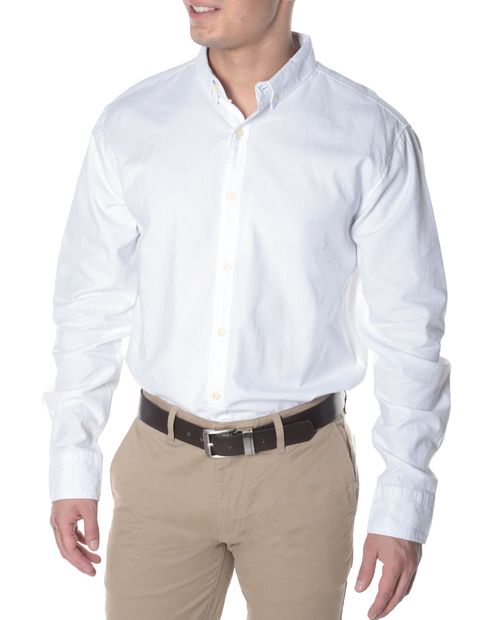 Camisa casual Gents blanca sólida para hombre