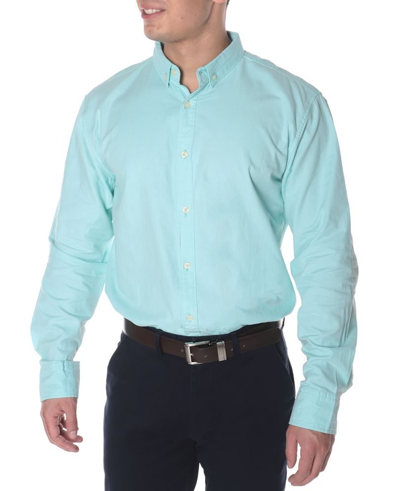 104693905-Camisa-casual-Gents-verde-claro-solida-para-hombre
