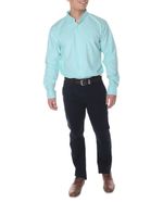 104693905-Camisa-casual-Gents-verde-claro-solida-para-hombre