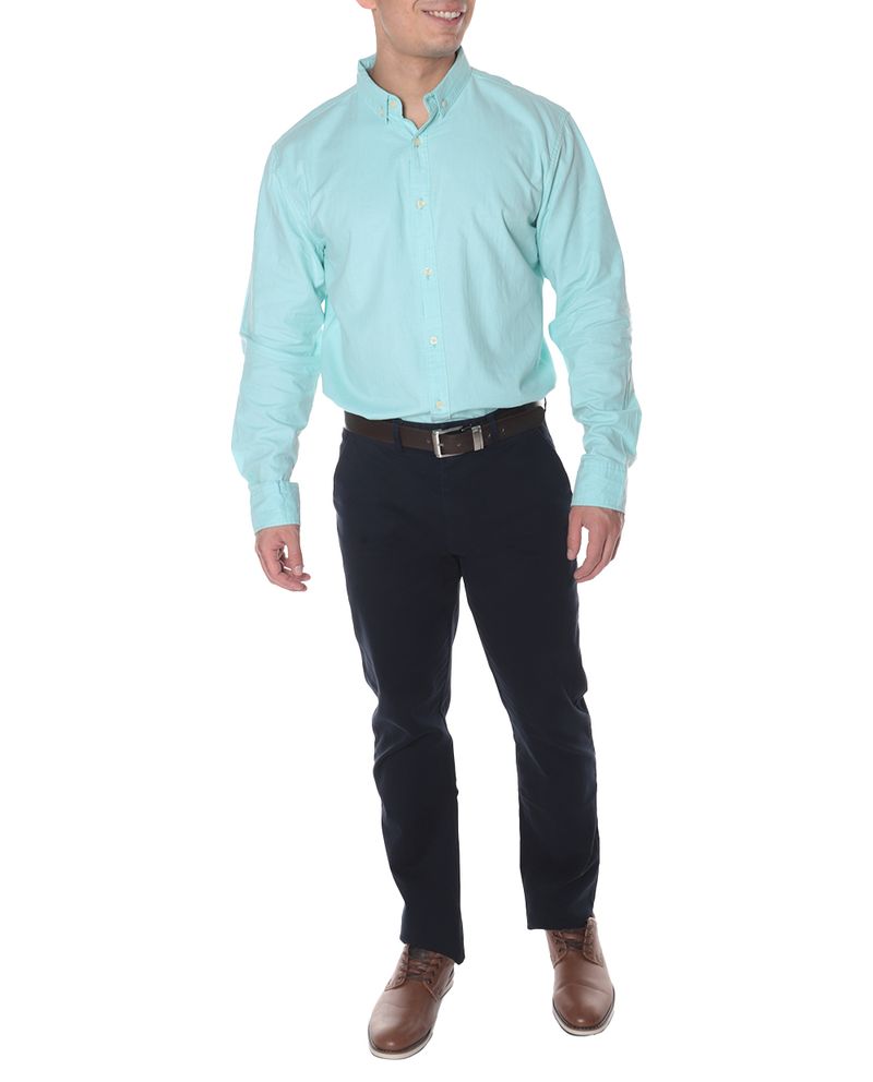 104693905-Camisa-casual-Gents-verde-claro-solida-para-hombre