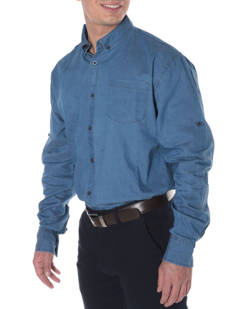 104693921-Camisa-casual-Gents-azul-medio-denim-para-hombre