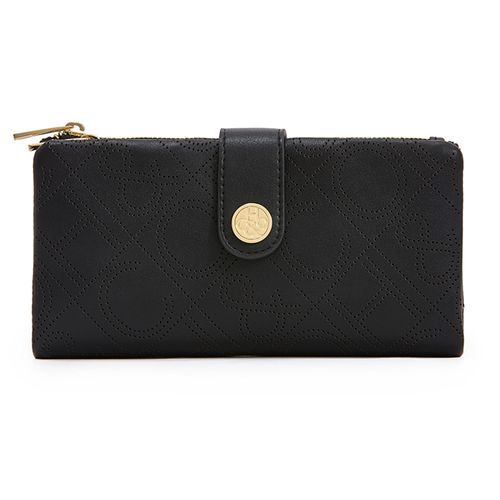 Billetera flap H&Co color negro para mujer
