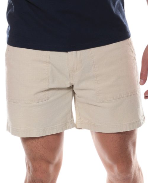 Short casual Orange beige rip stop para hombre