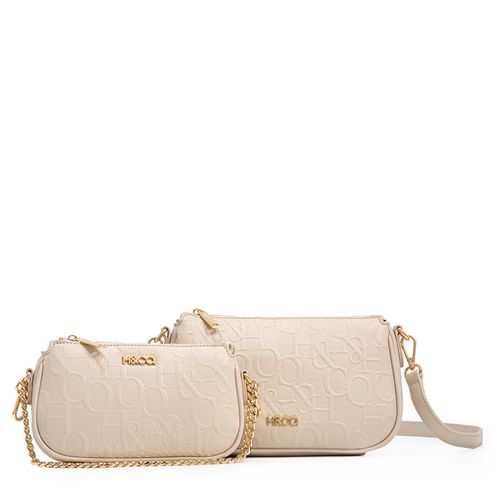 Cartera crossbody H&Co color beige para mujer