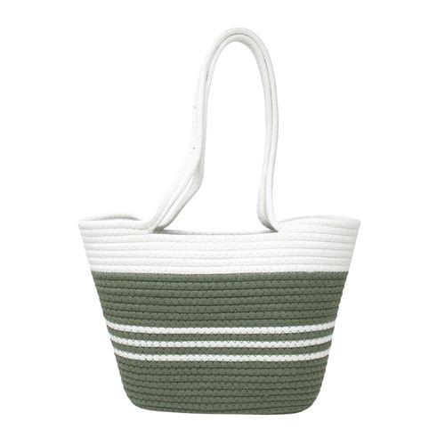 Cartera para playa tote Sabrina ivory/verde para mujer